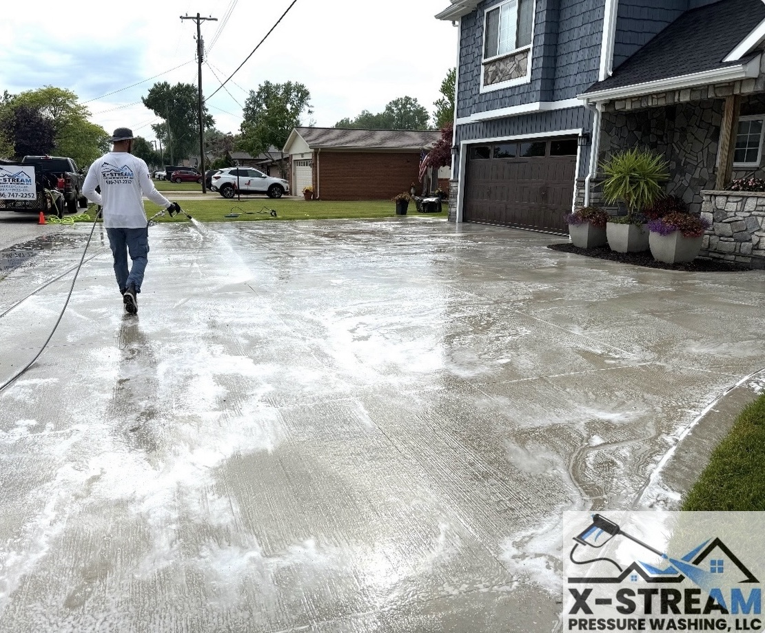 Clay Township, Michigan: Driveway Pre-Treatment for Pressure Washing